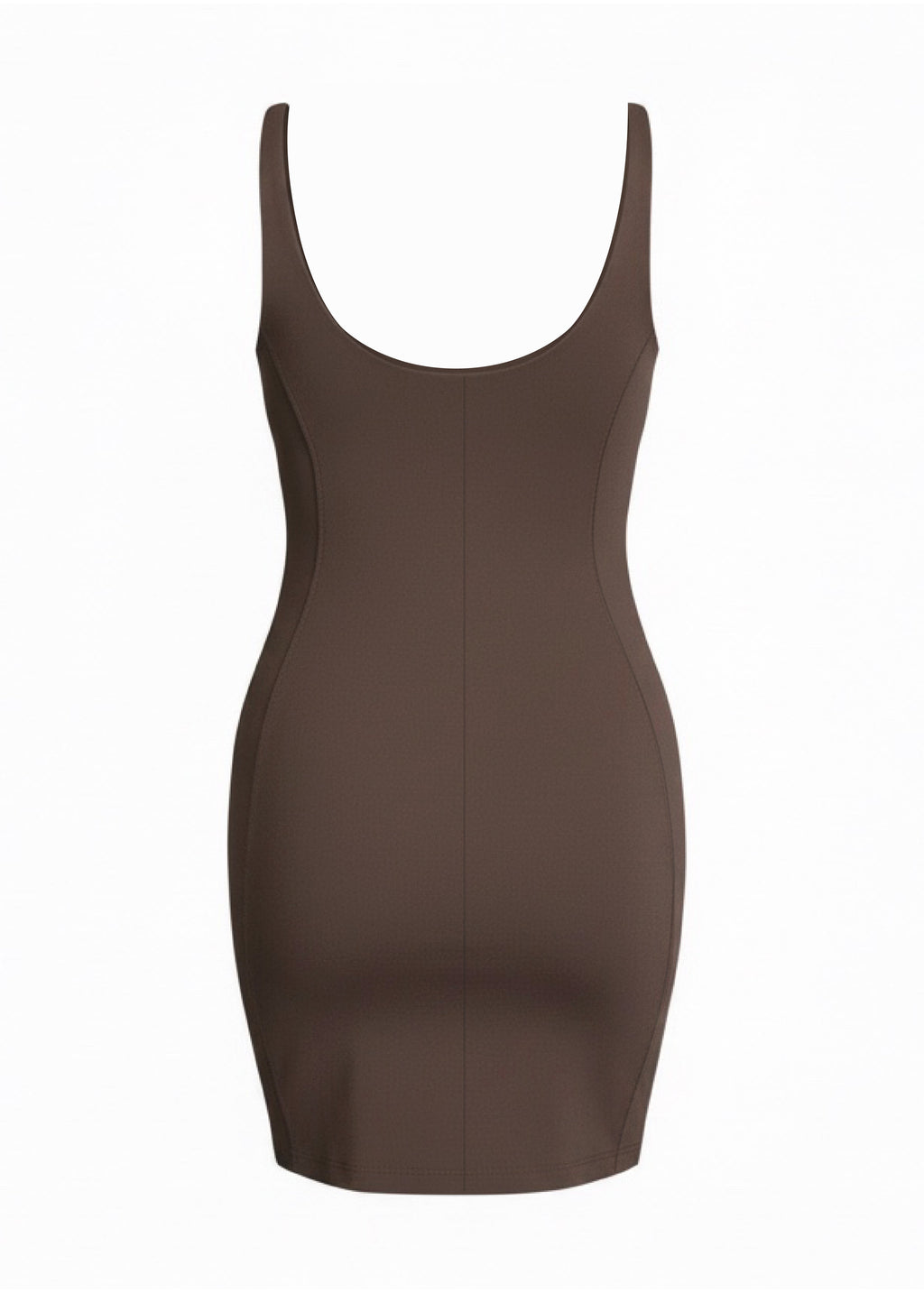 Signature mini brown bodycon dress front view