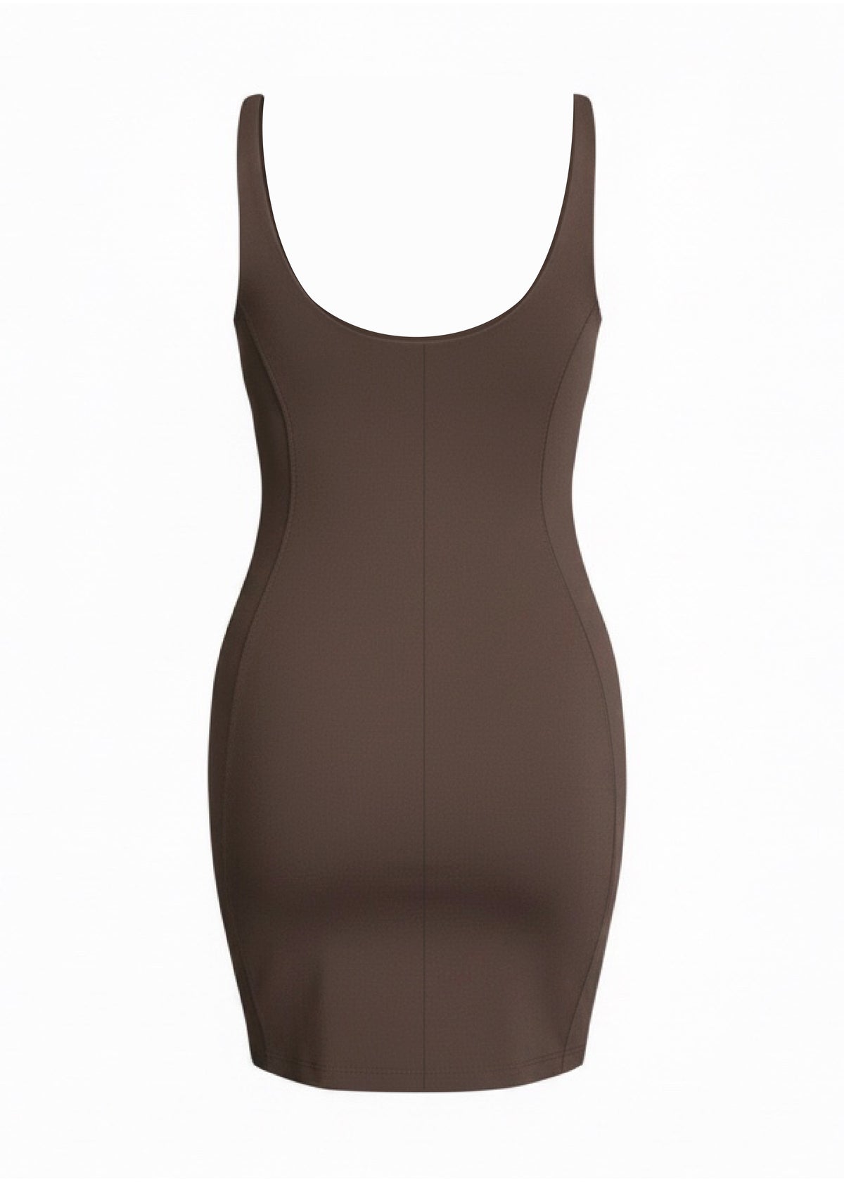 Signature mini brown bodycon dress front view