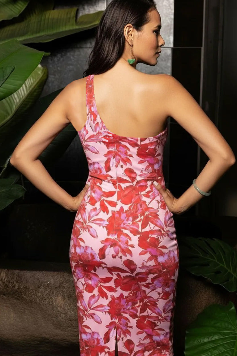 One sided "Hibiscus Red"